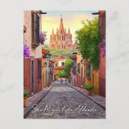 San Miguel de Allende Mexico Reisen Wasserfarbe Postkarte
