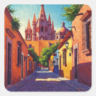 San Miguel de Allende Mexico Travel Quadratischer Aufkleber