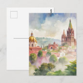 San Miguel de Allende Mexico Wasserfarbe Postkarte (Vorne/Hinten)