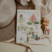 San Miguel de Allende Watercolor Wedding Dreifach Gefaltete Einladung