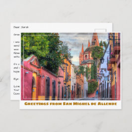 San Miguel de Allende Zuhause und Kirche Postkarte