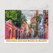 San Miguel de Allende Zuhause und Kirche Postkarte (Vorderseite)