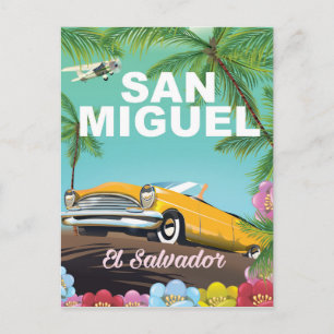 San Miguel El Salvador Vintage Reiseplakat Postkarte