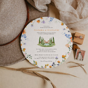 San Miguel Mexiko Aquarell Florale Hochzeit Einladung