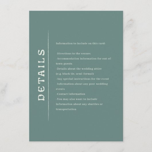 San Miguel Wedding Enclosure Card Begleitkarte (Vorderseite)