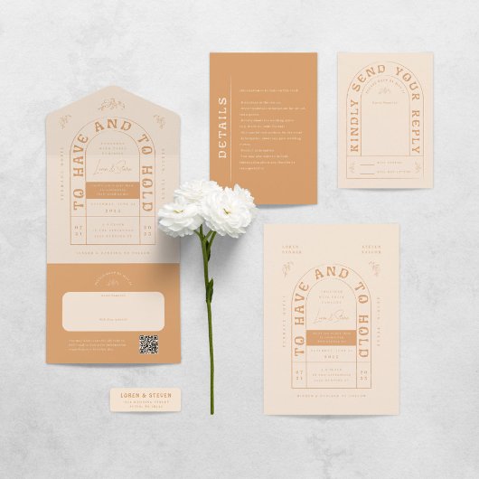 San Miguel Wedding RSVP Card mit QR Code