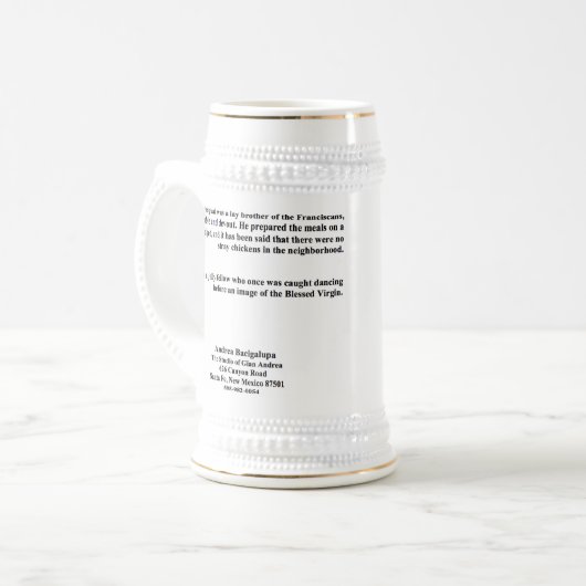 San Pasqual Stein Bierglas (Vorderseite Links)