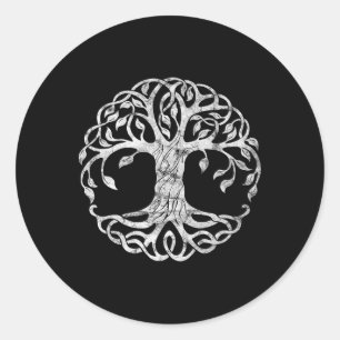 San Patties Irish Celtic Tree of Life St Patricks Runder Aufkleber