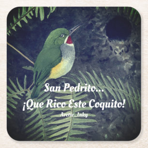 San Pedrito.. ¡Que Rico Este Coquito! Rechteckiger Pappuntersetzer