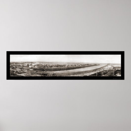 San Pedro CA Lumber Co Foto 1909 Poster (Vorne)