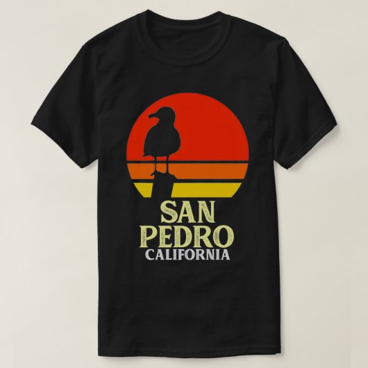 San Pedro California Beach Seagull Premium T-Shirt (Design vorne)