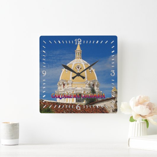 San Pedro Kathedrale Cartagena Quadratische Wanduhr (Zuhause)