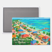 San Pedro Town Belize Magnet (Vorderseite/Rückseite)