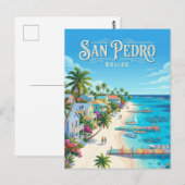 San Pedro Town Belize wird zu Postkarte (Vorne/Hinten)