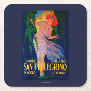 San Pellegrino Vintages PosterEurope Rechteckiger Pappuntersetzer