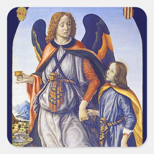 San Rafael Archangel Quadratischer Aufkleber (Vorderseite)