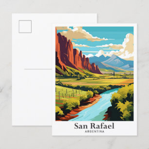San Rafael Argentinien Reise Vintage-Illustration Postkarte