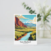 San Rafael Argentinien Vintage Illustration Postkarte (Stehend Vorderseite)