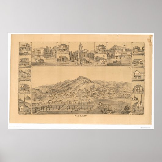 San Rafael, CA. Panoramakarte (1576A) Poster (Vorne)
