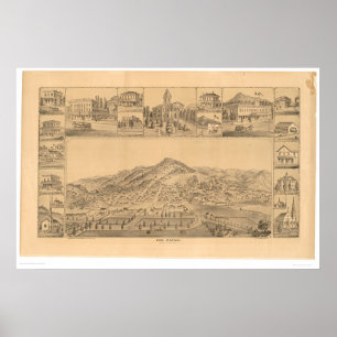 San Rafael, panoramische Karte CA (1576A) Poster