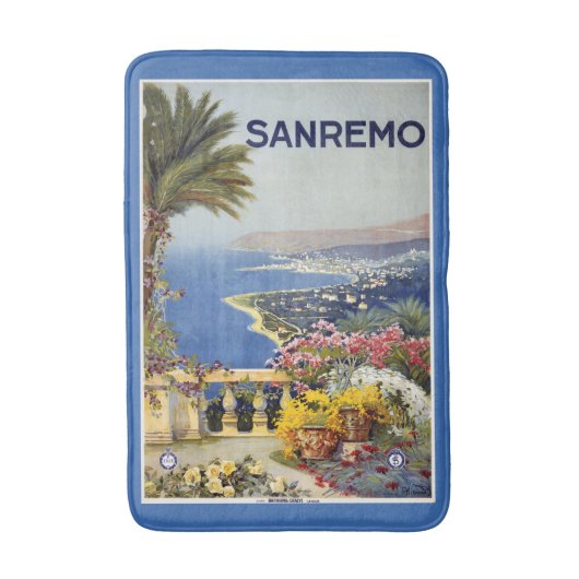 San Remo Italien Vintage Badematte (Vorderseite Vertikal)