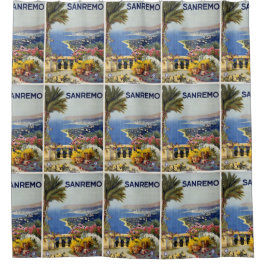 San Remo Italien Vintage Reisen Duschvorhang