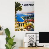 San Remo Italien Vintage Travel Poster (Heimbüro)