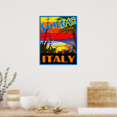 San Remo Riviera, Italien, Vintage Reiseplakat Poster (Küche)