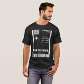 San Salvador El Salvador Boarding Pass Airline Tic T-Shirt (Vorne ganz)