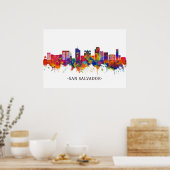San Salvador El Salvador Skyline Poster (Küche)