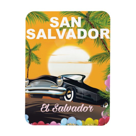 San Salvador Vintage Reiseplakat Magnet (Vertikal)