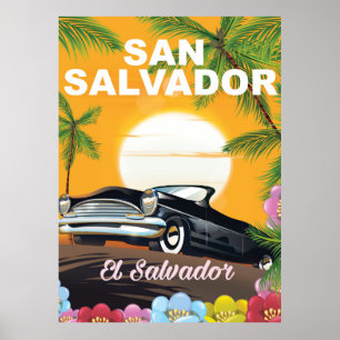 San Salvador Vintage Reiseplakat Poster