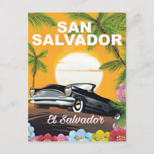 San Salvador Vintage Reiseplakat Postkarte