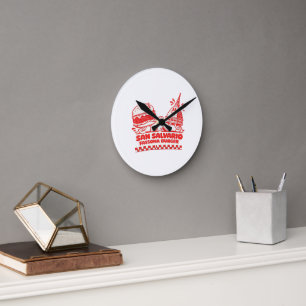 San Salvario Fassona Burger - Retro 30er Jahre Car Runde Wanduhr