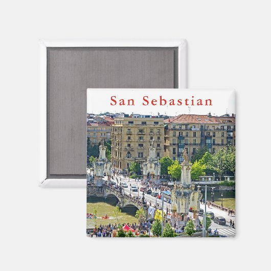 San Sebastian - Donostia. María Cristina Bridge. Magnet (Vorderseite/Rückseite)