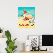 San Sebastian, Frau kommt aus einer Muschel Poster (Heimbüro)