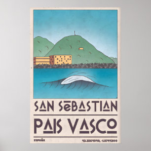 San Sebastian-Kunstposter Wellige Welle, Mitte des Poster