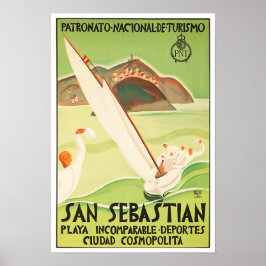 San Sebastian Spanien Jahrgang Reise Poster