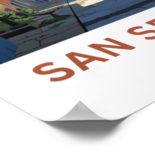 San Sebastian Spanien Reisen Print Poster (Ecke)