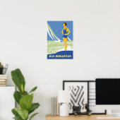 San Sebastian, Vektor Art Retro-Reise klein Poster (Heimbüro)