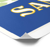 San Sebastian, Vektor Art Retro-Reise Poster (Ecke)