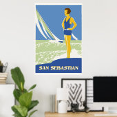 San Sebastian, Vektor Art Retro-Reise Poster (Heimbüro)