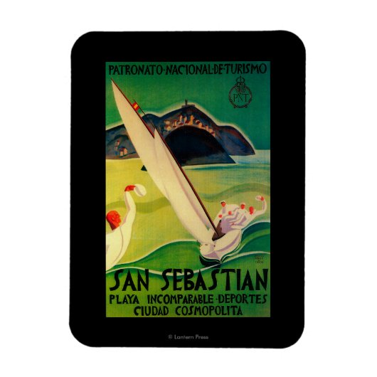 San Sebastian Vintages Poster Europa Magnet (Vertikal)