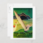 San Sebastian Vintages Poster Europa Postkarte (Vorne/Hinten)