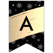 San Serif Elegante Jahreszeit Grüße Gold Splash Wimpelkette (Dritte Fahne)