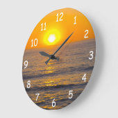 San Simeon Sunset 5 Große Wanduhr (Winkel)