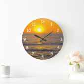 San Simeon Sunset 5 Große Wanduhr (Zuhause)