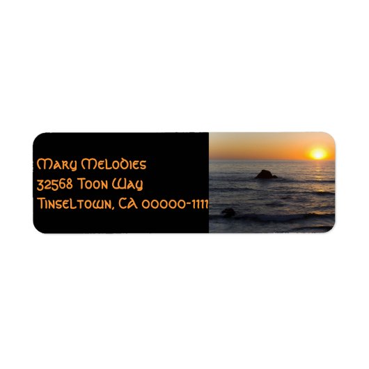 San Simeon Sunset Black 2 Address Label (Vorne)