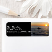 San Simeon Sunset Black Address Label (Insitu)