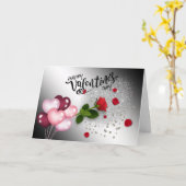  San Valentín con purpurina y rosas  Karte (Gelbe Blume)